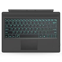 MoKo Microsoft Surface Pro 4 / Pro 3 Type Cover, Ultra-Slim Wireless Bluetooth Keyboard with Trackpad, 7-Color LED Illumination Backlit, Built-in Rechargeable Battery(Will Not Fit for Surface 3), Gray
