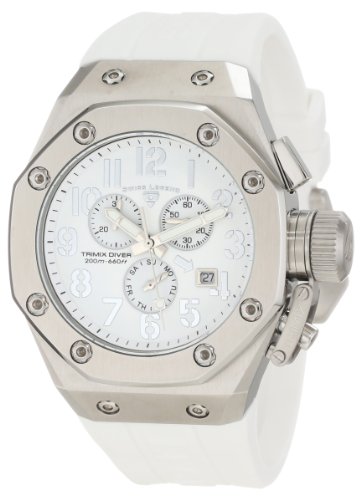 Swiss Legend Men’s 10541-02-WA Trimix Diver Chronograph White Dial Watch