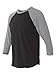 NEXT LEVEL APPAREL Mens Tri-Blend 3/4-Sleeve Raglan Tee (6051) pr HTHR/vin blk m