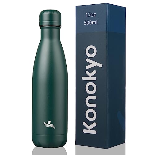 Konokyo Insulated Water Bottles,17 oz Double Wall Stainless Steel Vacumm Metal…