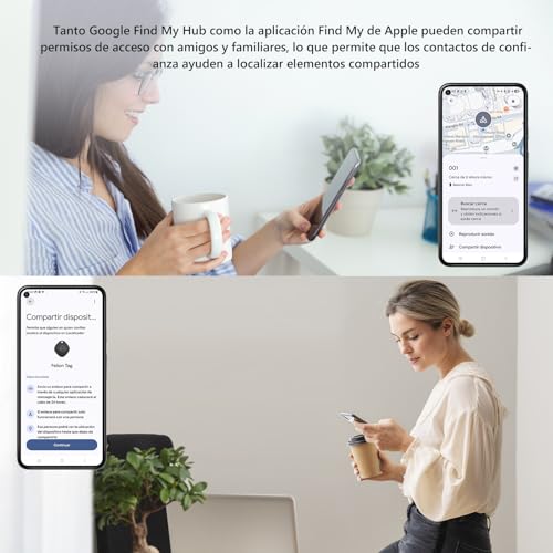 VOCOlinc Smart Tag Finder Pack de 2, Localizador Bluetooth SmartTag Tracker Soporte Android Google Localizador o iOS Apple Buscar App, Rastreador para Llaves Equipaje Cartera Bicicleta Mochila Bolso