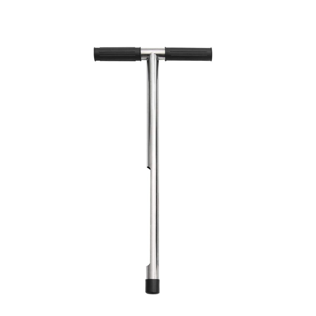 VOSAREA Soil Sampler Probe Stainless Steel Tubular Metal T Style Handle Soil Sample Tool for Outdoor Garden