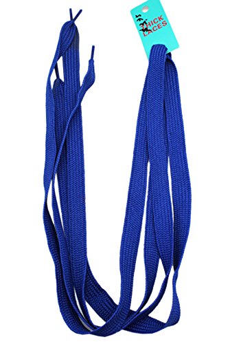 Royal Blue Colored Woven Extra Thick Shoelaces (2pc)