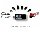 USB Multimeter & Safety Tester - Powerbank/Battery Capacity & Charging Tester (Voltage/Power/Current/Amperage/Wattage/Ah/mAh/Wh) - Incl. micro-USB/mini-USB/USB-C/DC/male/female conversion accessories