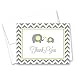 MyExpression.com 50 Cnt Grey Yellow Chevron Elephant Baby Thank You Cards