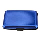 Business Id Credit Card Holder Wallet Aluminum Metal Case Box (Blue)