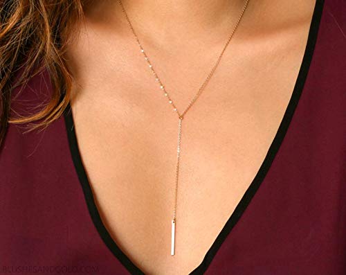 choice of all Long Lariat Y Pendant Necklace for Women Bar Pendant Necklace Jewelry (B:rose gold circle bar)