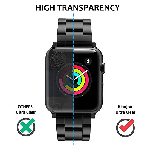Hianjoo Tempered Glass Screen Protector 3D Curved Full Coverage Anti-Scratch Compatible with Apple Watch 42mm Series 3/2/1 - Black Edge [2-Pack] - Thumbnail 3