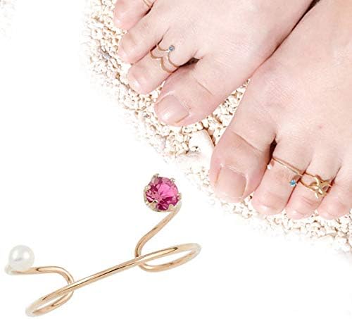 Amazon トゥリング ピンクゴールド 足指リング フリーサイズリング ベビーパール ルビー ファランジリング 18金 7月誕生石 レディース 5 トーリング 通販