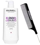 Goldwell Dualsenses Blondes And Highlights Anti-Yellow Shampoo (with Sleek Steel Pin Tail Comb) (33.2 oz / 1000ml)