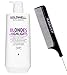 Goldwell Dualsenses Blondes And Highlights Anti-Yellow Shampoo (with Sleek Steel Pin Tail Comb) (33.2 oz / 1000ml)