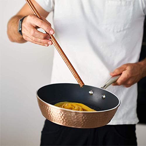 OrGREENiC Rose Hammered Cookware Collection 3 Piece Set with Lids