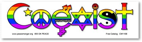 Coexist Equal Rights Rainbow LGBT Color Mini Sticker