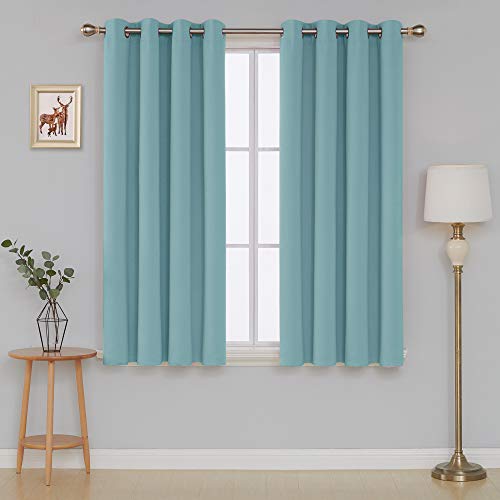 Deconovo Teal Curtains Window Panels Thermal Insulated Blackout