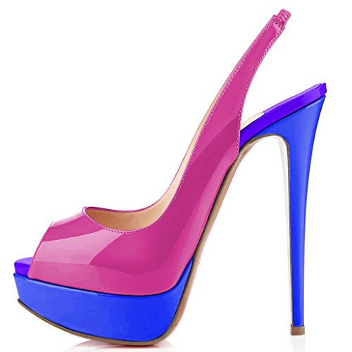 FSJ-Women-Awesome-Platform-Peep-Toe-Pumps-Slingback-High-Heel-Stilettos-Prom-Shoes-Size-4-15-US