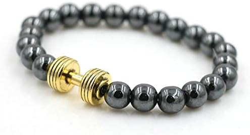 BDGear Dumbbell Fitness Bracelet - Barbell Workout Jewelry - Motivation Body Building - Weight Lifting Gift (Gold)