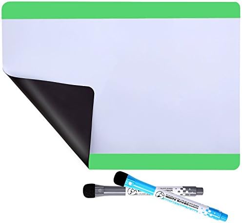 MIGOHI Magnetic Dry Erase Board for Fridge, 12" x 8" Refrigerator Whiteboards for Writing Notes and Reminders, Flexible Magnet Board with Stain Resistant Technology