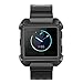 iiteeology Compatible with Fitbit Blaze Bands for Men Large, Rugged Protective Frame Case with Strap Bands for Blaze Smart Fitness Watch Accessory Sport Band, Black