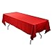 E-TEX Rectangle Tablecloth - 60 x 102 Inch Rectangular Table Cloth for 6 Foot Table in Washable Polyester Red