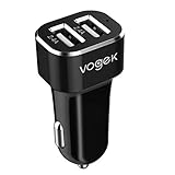 Mini Car Charger, Vogek 4.8A 24W Dual USB Car Charger with Smart Identification Compatible with Galaxy S8/S7/S6/Edge/Plus, Note 5/4 - Black