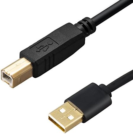 USB 2.0 Printer Cable, LineYDI Gold Plated High Speed Type A to B M/M Scanner Printer USB2.0 Cable in Black (0.9 m/ 2.95 ft)