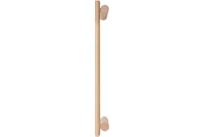 OSOLADY Wooden Single Towel Bar 45cm Wall-Mounted Bathroom and Kitchen Towel Holder Space-Saving Beech Wood