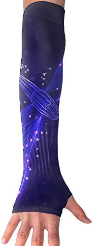 Arm Sleeves, Fantasy Dragonfly Purple Blue Unisex Compression Adjustable UV Protection Cooling Sweat Protective Arm Sleeves Arm Cover Gloves For Summer Outdoor Activities For Men Women