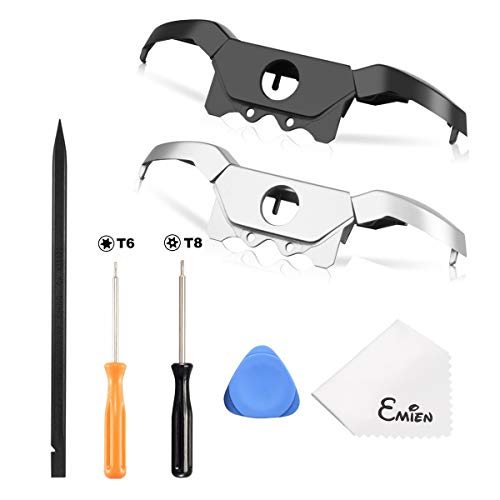 EMiEN 2 Pack Black Silver Bumpers LB RB Triggers Gamepad Buttons Repair Parts Replacement for Xbox One Elite Controller & Xbox One with 3.5mm headphone jack Versions ,T6 T8 Screwdriver Repair Tool Kit - Thumbnail 7