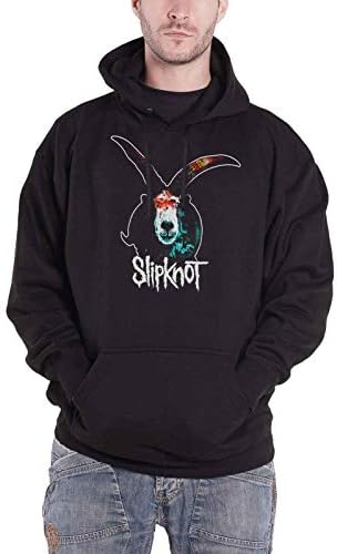 Slipknot Hoodie Graphic Goat Band Logo Official Mens Black Pullover