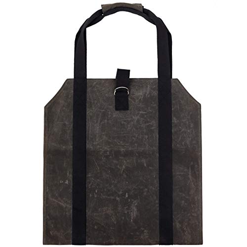 TABITORA Waxed Canvas Bag Firewood Log Carrier Outdoor Indoor Large Capacity Durable Holders Woodpile - Thumbnail 3