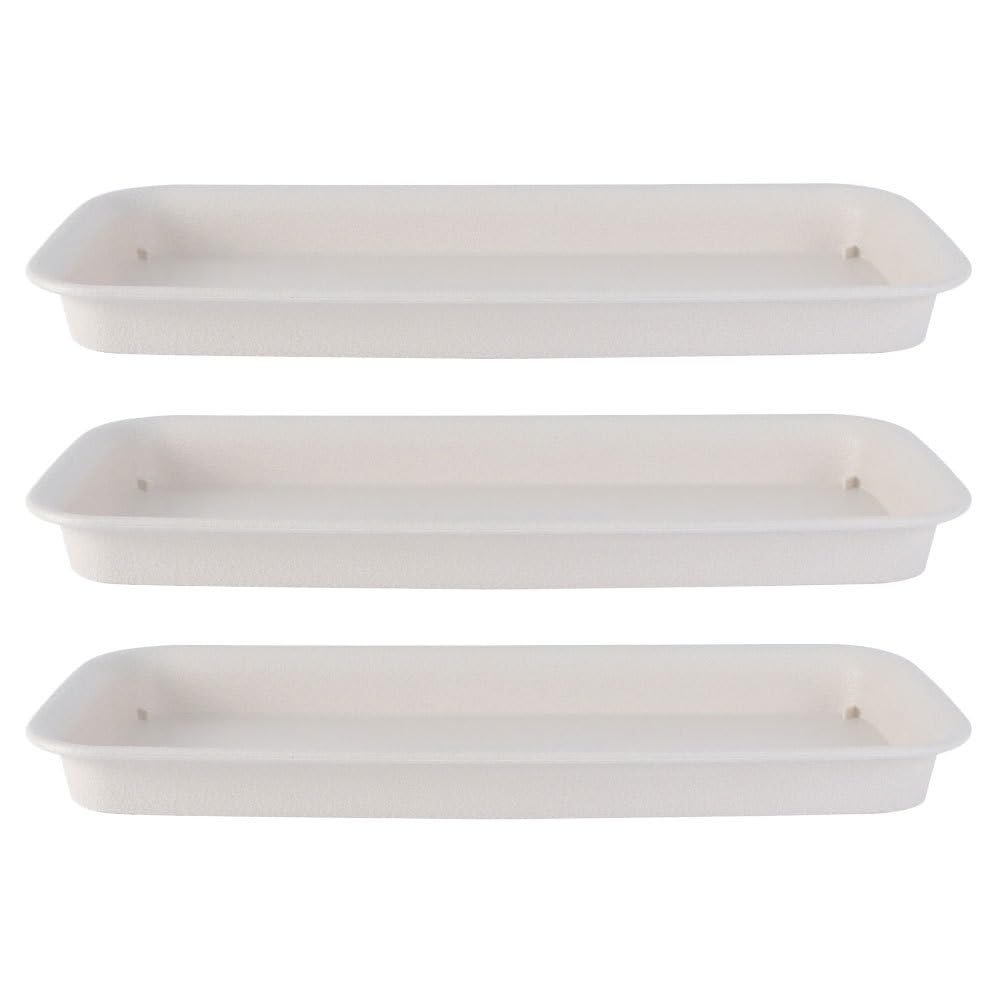 BESPORTBLE 3pcs Plastic Flower Pot Trays, Multi-purpose Drip Trays for Potted Plants Flowerpot Base Garden Supplies for Use, 35.5x14x3 cm