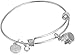 Halos & Glories Crown Charm Shiny Silver Bangle Bracelet