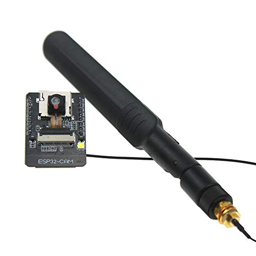 ESP32-CAM Camera WiFi + Bluetooth Module 4M PSRAM Dual-core 32-bit CPU Development Board with OV2640 2MP Camera Module and 8dBi Wireless Network WiFi WLAN Antenna + IPEX to RP-SMA Pigtail Cable
