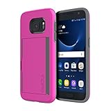 Samsung Galaxy S7 case, Incipio Stowaway, Credit Card Case with Integrated Stand Wallet Polycarbonate Rigid Cover  - Pink