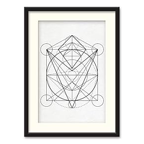 Black Paper Framed Canvas Wall Art for Living Room, Bedroom Abstract Geometric Canvas Prints for Home Decoration Ready to Hanging - 23x31 inches