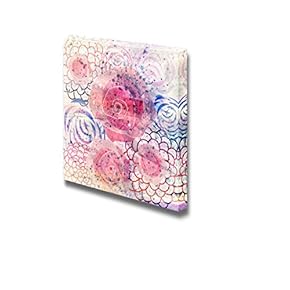 Watercolor Style Colorful Background with Different Flowers Wall Decor