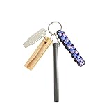 PSKOOK Fatwood 100% Natural Fire Starter Sticks Ferro Rod Paracord Lanyard Knot Pendant Emergency Survival Accessories