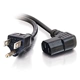 C2G/Cables to Go 27909 18 AWG Universal Right Angle Power Cord for NEMA 5-15P to IEC320C 13R, Black (10 feet/3.04 Meters)