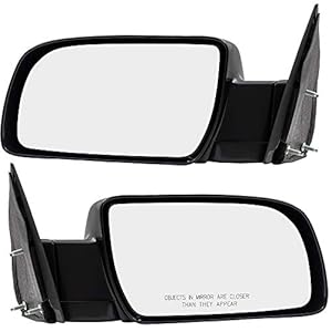Brock Replacement Pair Set Manual Side View Mirrors w/Metal Bases Compatible with 88-00 C/K Pickup Truck 15764759 15764760