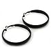 Medium Black Enamel Hoop Earrings - 5.5cm Diameter