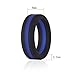 Silicone Wedding Ring Black Gunmetal Grey Thin Line Stripe for Men, Flexible Rubber Alternative Bands Set, Elastic Non Metal for Mechanic Workout, Active Athlete Exercise, Sprot Keep Fit