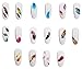 Beaute Galleria 5 Sheets Nail Art Water Slide Decals Transfer Stickers Feather Tips Decorations Acrylic UV Gel Polish (with Instructions)