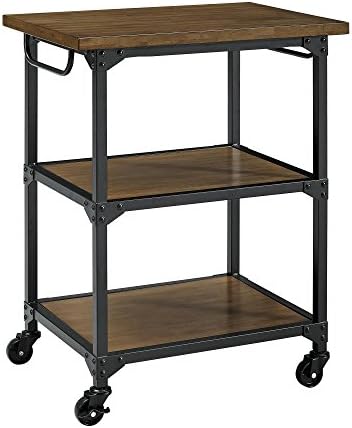 Dorel Dwelling Nellie Multifunction Cart, Rustic Vintage Oak/Black