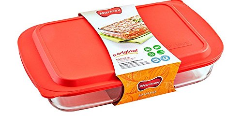 Refratário Lasanheira Retangular 5,3 Litros Assadeira Funda Marinex c/Tampa - 105250
