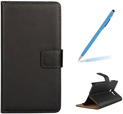 Trumpshop Smartphone Protective Case for Samsung Galaxy A9 (2016,A9000) + Black + Premium Genuine Leather Smartphonecase Flip Wallet Cover Bookstyle [Not compatible with A9 Pro (2016,A9100)]