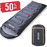 CERTAMI Sleeping Bag -Envelope Lightweight Portable Waterproof,for Adult 3 Season Outdoor Camping Hiking. (Dark Grey/Left Zip)