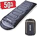 CERTAMI Sleeping Bag for Adults, Girls & Boys, Lightweight Waterproof Compact, Great for 4 Season Warm & Cold Weather, Perfect for Outdoor Backpacking, Camping, Hiking. (Dark Grey/Left Zip)