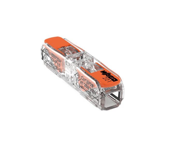 Wago 221-2411 Through Connector with Lever for All Conductors Maximum 4 mm² (Pack of 25)