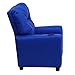 Flash Furniture Chandler Vinyl Kids Recliner with Cup Holder and Safety Recline, Contemporary Reclining Chair for Kids, Supports up to 90 lbs., Blue