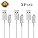 [2 PACK]Electrobuyonline Micro USB Cable High Speed USB Sync Charging Cables for Samsung S7,S5,S4,S3, Note, Android, Lenovo Tablet, Asus Tablet, HTC, Kindle Fire,LG,HTC, Motorola, Android-[White]